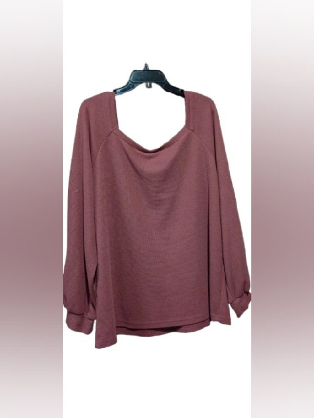 Off-the-Shoulder Long Sleeve Sweater in Mauve